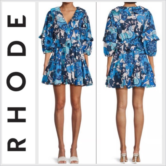 RHODE Valerie dress size M woodstock floral - Picture 1 of 12
